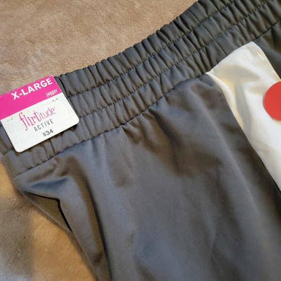 *NWT* Flirtitude XL Gray Ankle Snap Joggers - Picture 2 of 3
